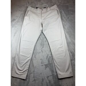 J Crew Flex Thompson Chino Pants Mens 36 X 32 Beige Flat Straight Cotton Blend